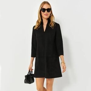 Tuckernuck Black Suade Stretch Clifton Mini Dress V-Neck M